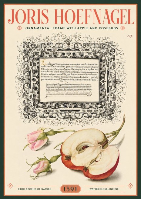 Joris Hoefnagel Illuminated Calligraphy and Botanical Study No3 - Poszter