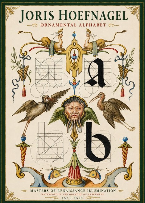 Joris Hoefnagel Ornamental Alphabet No5 - Poszter