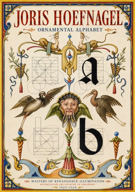 Joris Hoefnagel Ornamental Alphabet No6 - Poszter