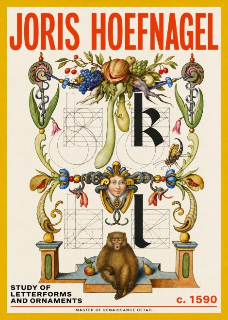 Joris Hoefnagel Study of Letterforms and Ornaments No5 - Poszter