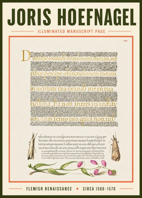 Joris Hoefnagel Illuminated Manuscript Page II No3 - Poszter