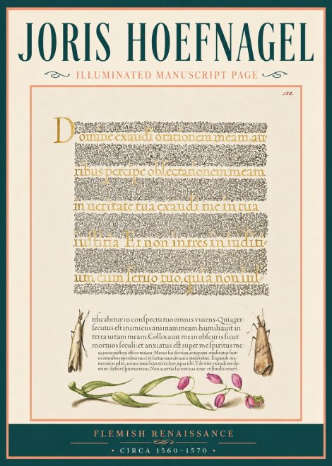 Joris Hoefnagel Illuminated Manuscript Page II No5 - Poszter