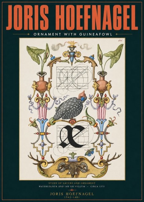 Joris Hoefnagel Ornament with Guineafowl No2 - Poszter
