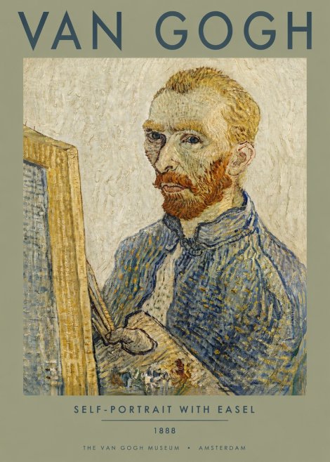 Van Gogh Self-portrait with Easel I No3 - Poszter