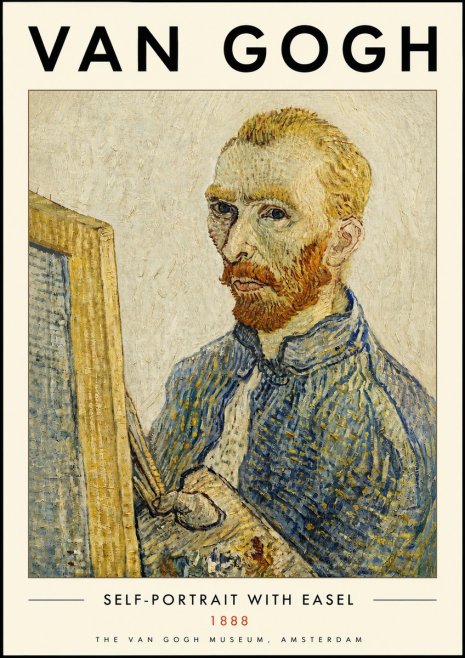 Van Gogh Self-portrait with Easel I No4 - Poszter