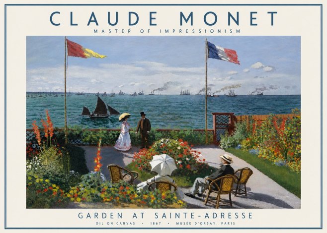 Monet Garden at Sainte-adresse No3 - Poszter