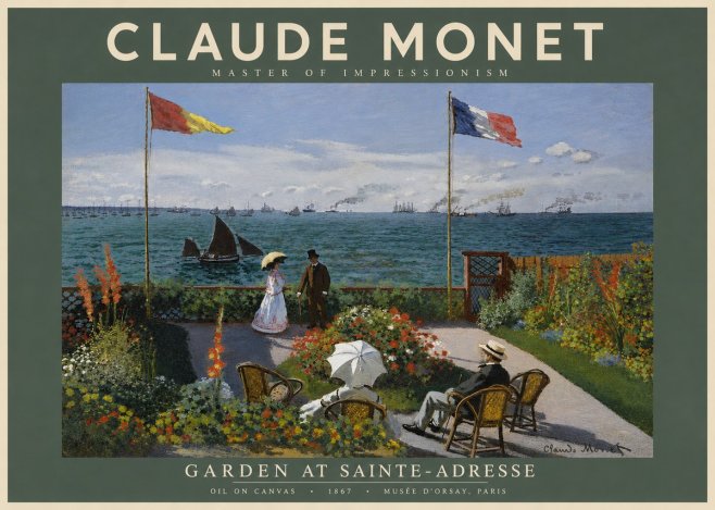Monet Garden at Sainte-adresse No4 - Poszter