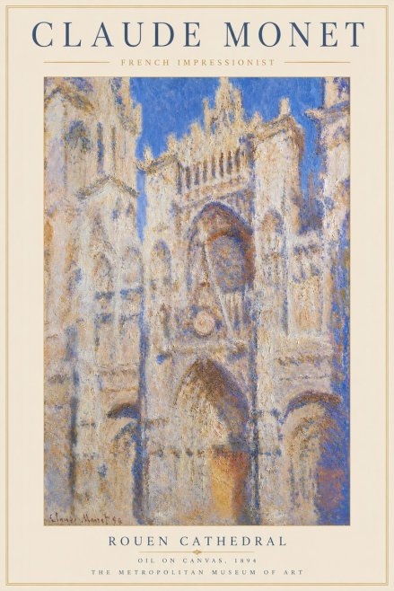 Monet Rouen Cathedral No5 - Poszter