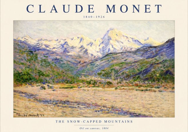 Monet The Snow-capped Mountains No3 - Poszter