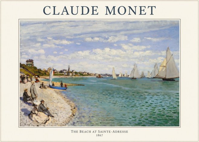 Monet The Beach at Sainte-adresse IV No1 - Poszter