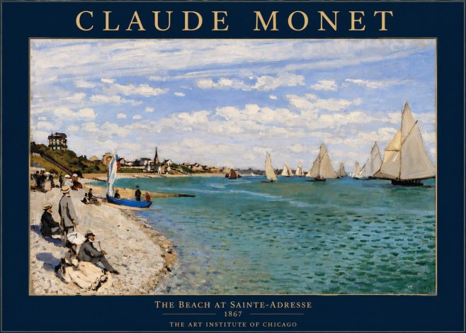 Monet The Beach at Sainte-adresse IV No2 - Poszter