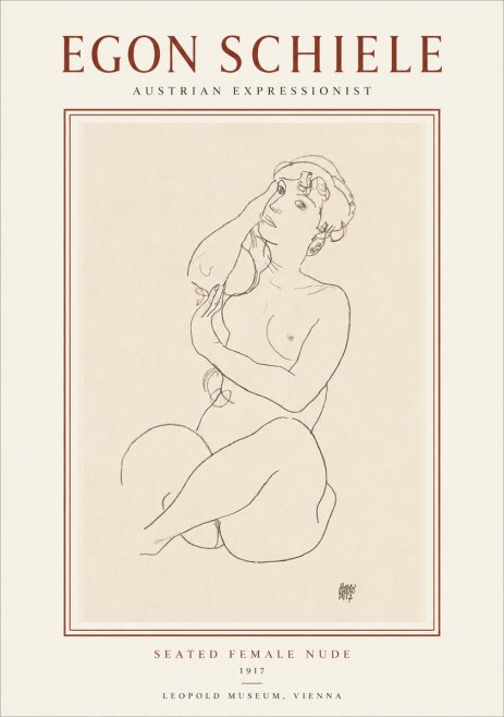 Schiele Seated Female Nude No1 - Poszter