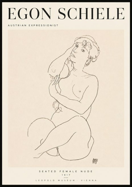 Schiele Seated Female Nude No2 - Poszter