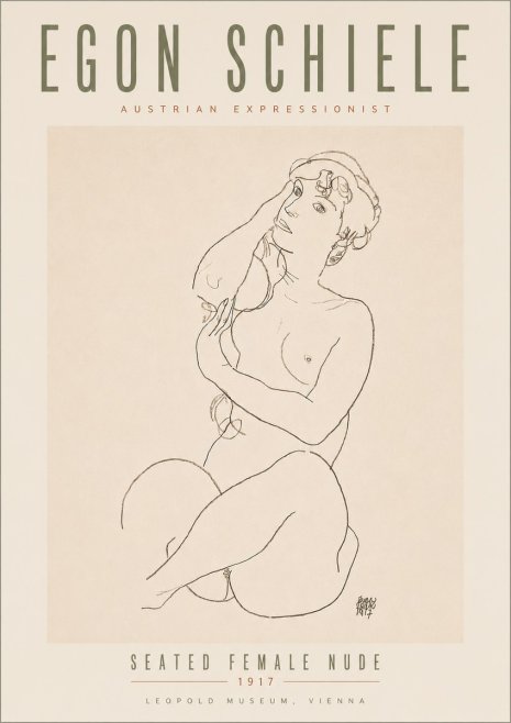 Schiele Seated Female Nude No5 - Poszter