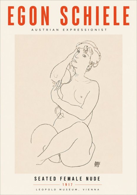Schiele Seated Female Nude No6 - Poszter