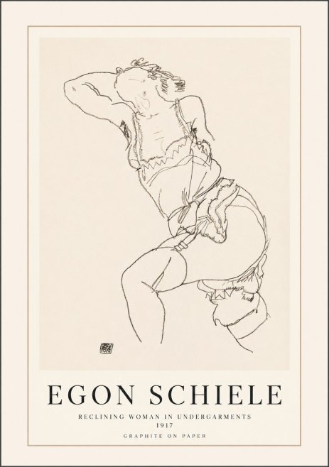 Schiele Reclining Woman in Undergarments No1 - Poszter