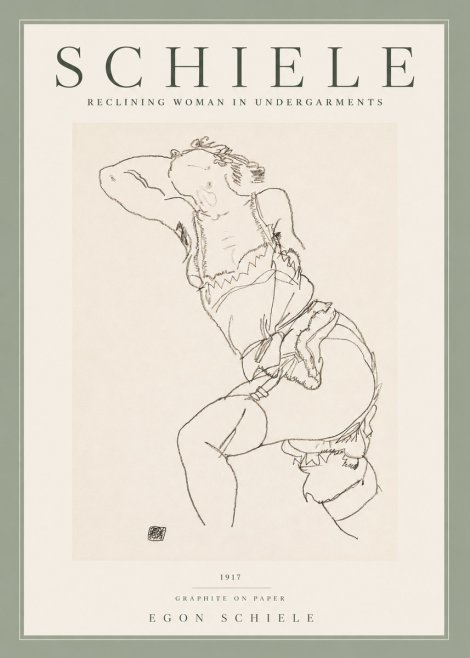 Schiele Reclining Woman in Undergarments No2 - Poszter