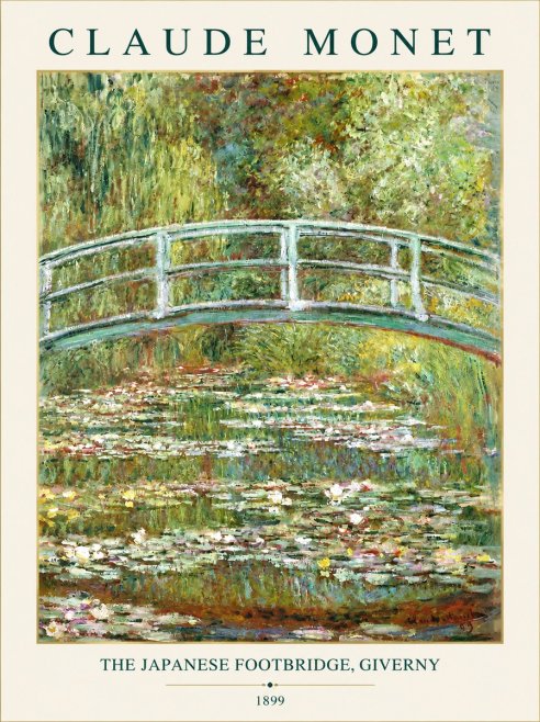 Monet The Japanese Footbridge, Giverny No3 - Poszter
