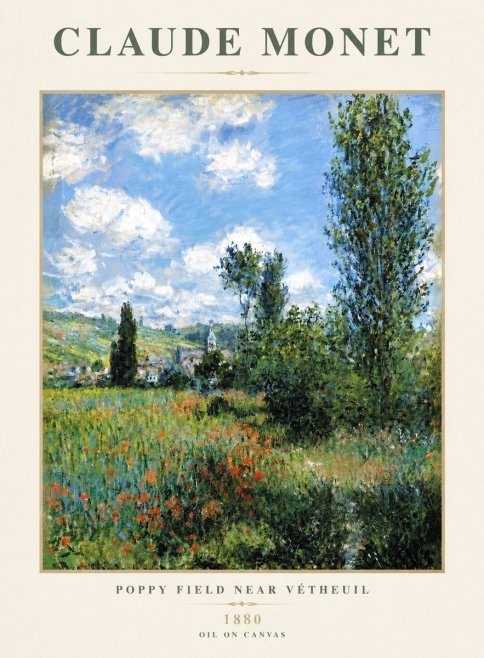 Monet Poppy Field Near Vétheuil No3 - Poszter