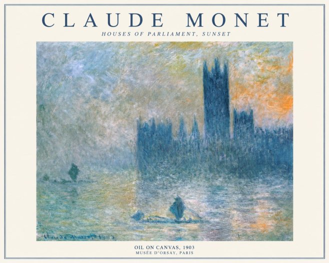 Monet Houses of Parliament, Sunset No1 - Poszter