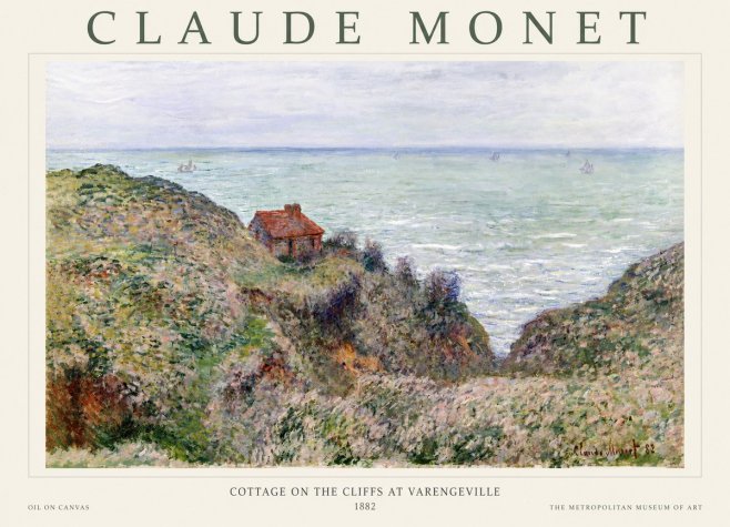 Monet Cottage on the Cliffs at Varengeville No1 - Poszter