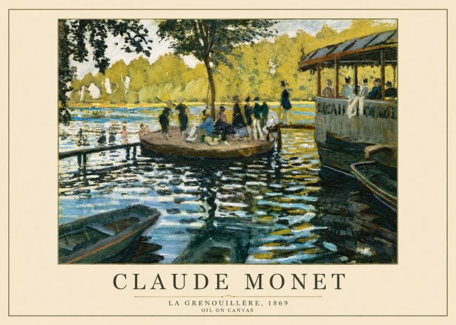 Monet La Grenouillère, 1869 No2 - Poszter