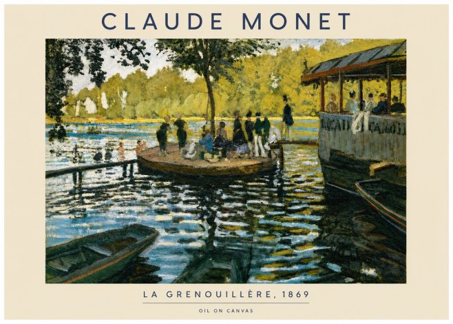 Monet La Grenouillère, 1869 No4 - Poszter