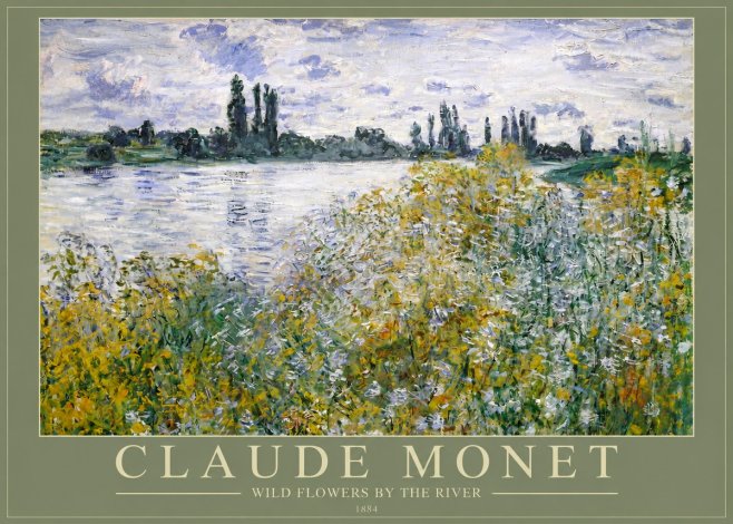 Monet Wild Flowers by the River No2 - Poszter