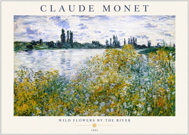 Monet Wild Flowers by the River No3 - Poszter