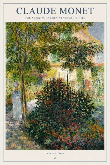 Monet The Artist's Garden at Vétheuil II No2 - Poszter