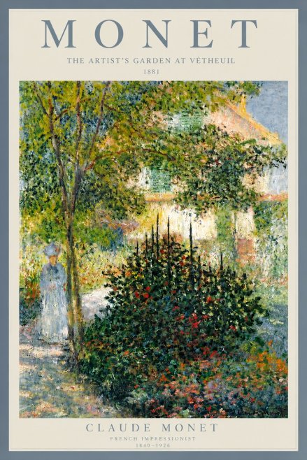 Monet The Artist's Garden at Vétheuil II No4 - Poszter