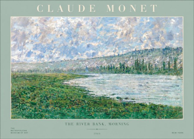 Monet The River Bank, Morning No3 - Poszter