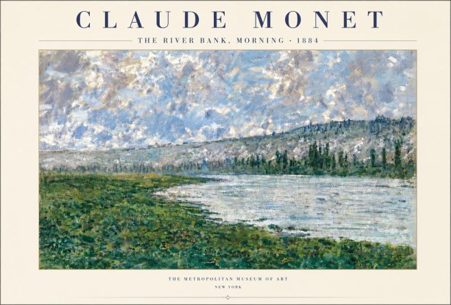 Monet The River Bank, Morning No4 - Poszter