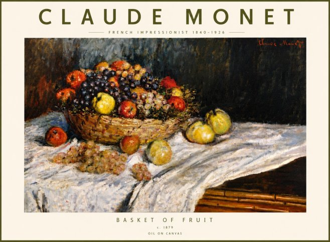 Monet Basket of Fruit No6 - Poszter