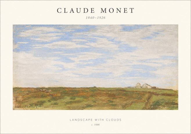 Monet Landscape with Clouds No1 - Poszter