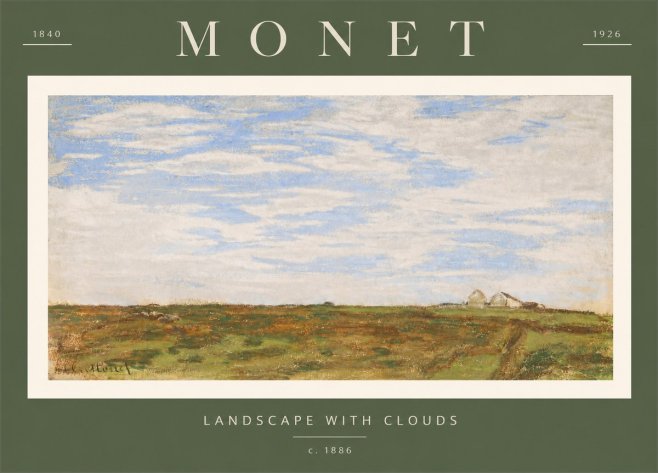Monet Landscape with Clouds No2 - Poszter