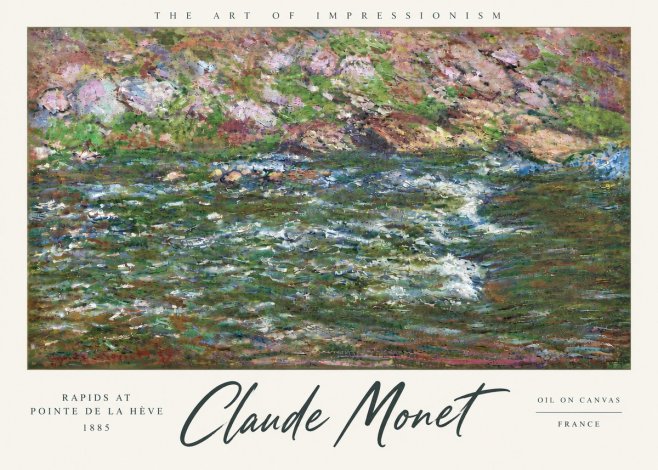 Monet Rapids at Pointe De La Hève, 1885 No6 - Poszter