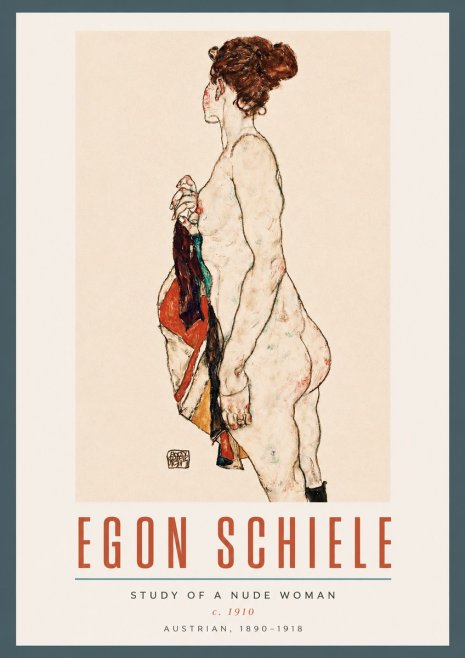 Schiele Study of a Nude Woman No2 - Poszter
