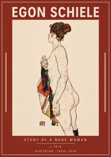 Schiele Study of a Nude Woman No5 - Poszter