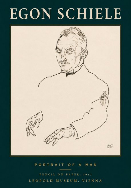 Schiele Portrait of a Man No3 - Poszter