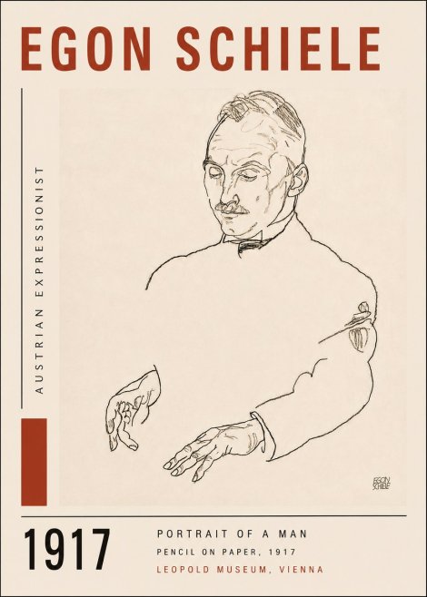 Schiele Portrait of a Man No5 - Poszter