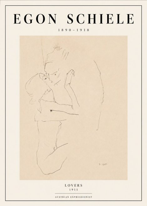 Schiele Lovers No3 - Poszter