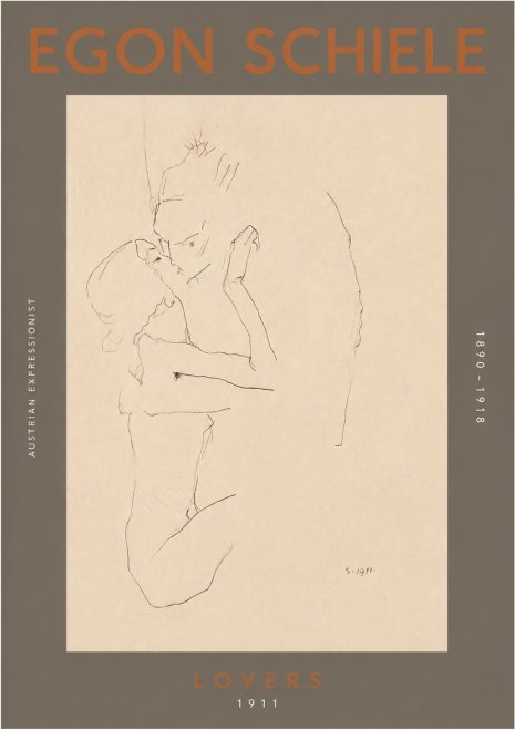 Schiele Lovers No4 - Poszter