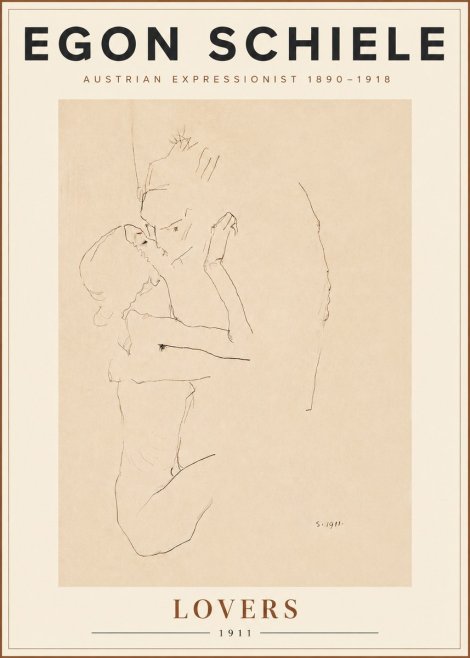 Schiele Lovers No5 - Poszter