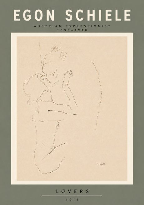 Schiele Lovers No6 - Poszter