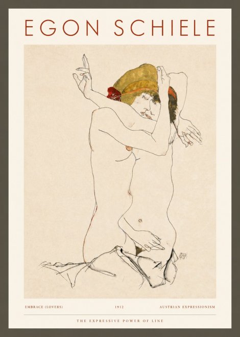 Schiele Embrace (Lovers) No2 - Poszter