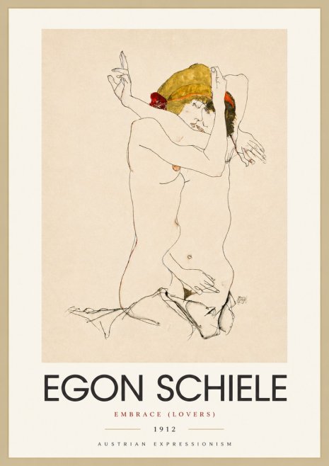 Schiele Embrace (Lovers) No4 - Poszter