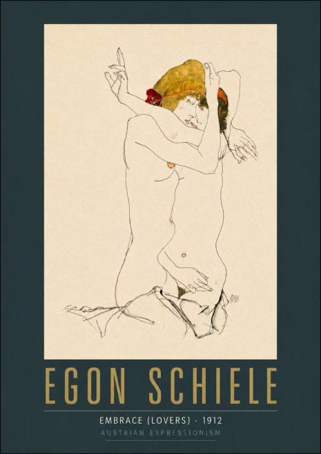 Schiele Embrace (Lovers) No6 - Poszter