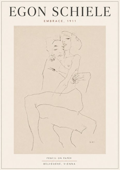 Schiele Embrace, 1911 No5 - Poszter