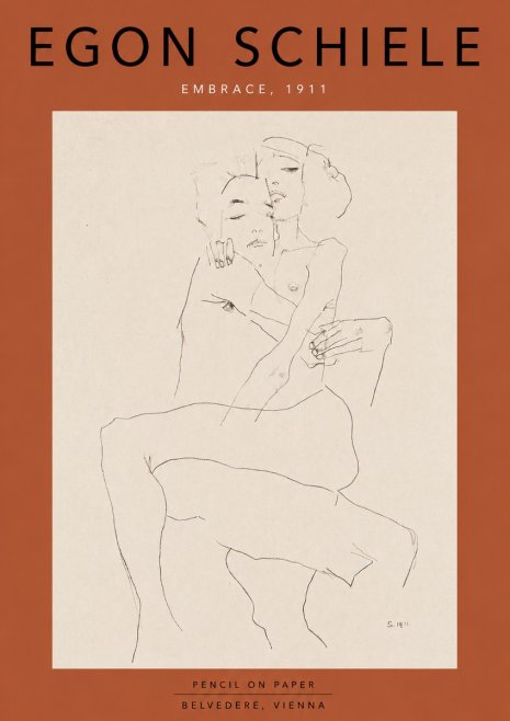 Schiele Embrace, 1911 No6 - Poszter